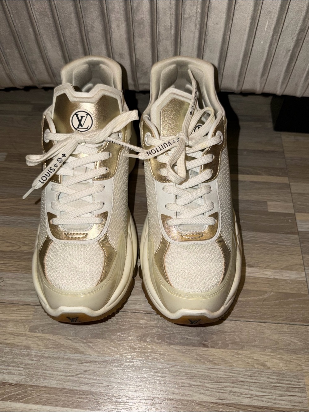 Louis Vuitton Women's Cream & Gold Chunky Sneakers